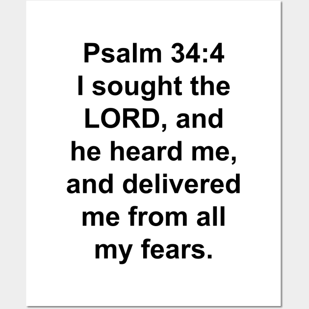 Psalm 34:4  Wall Art by Holy Bible Verses